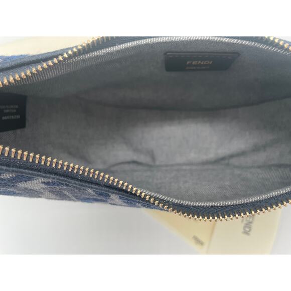 NEW FENDI FENDIGRAPHY FF LOGO BLUE HOBO BAG PURSE NWT AUTHENTIC! - Picture 12 of 13